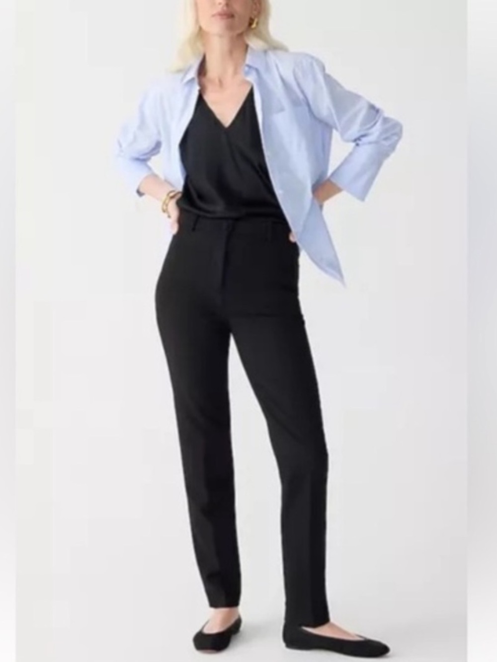 NWT J. Crew High Rise Cameron Pants in Black 6 Tall - Picture 4 of 9